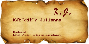 Kádár Julianna névjegykártya